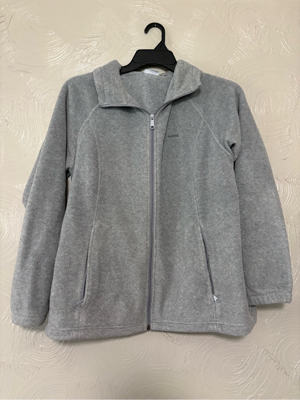 Columbia Gray Full-Zip Teddy Fleece Jacket